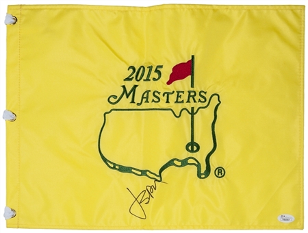 Jordan Spieth Autographed 2015 Masters Pin Flag (JSA)